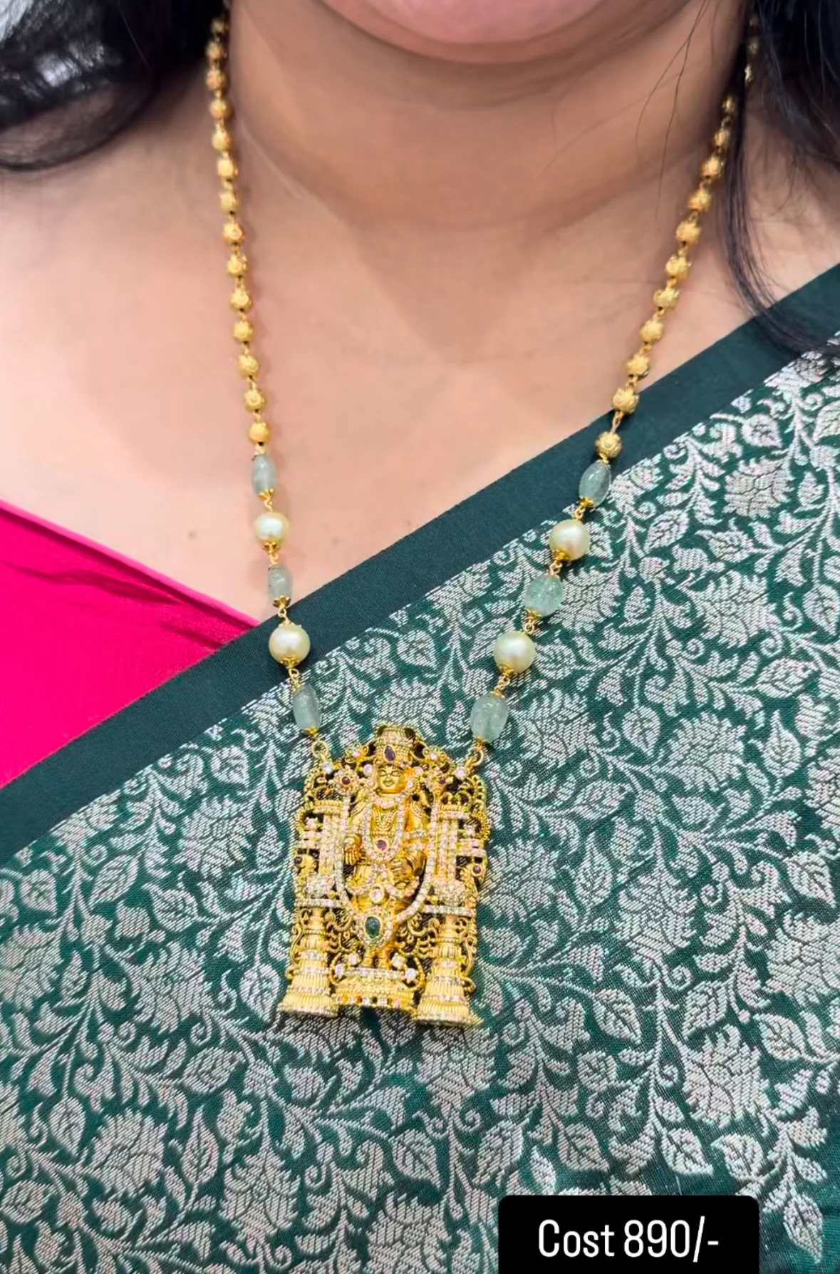 Beautiful balaji pendant with customised chain