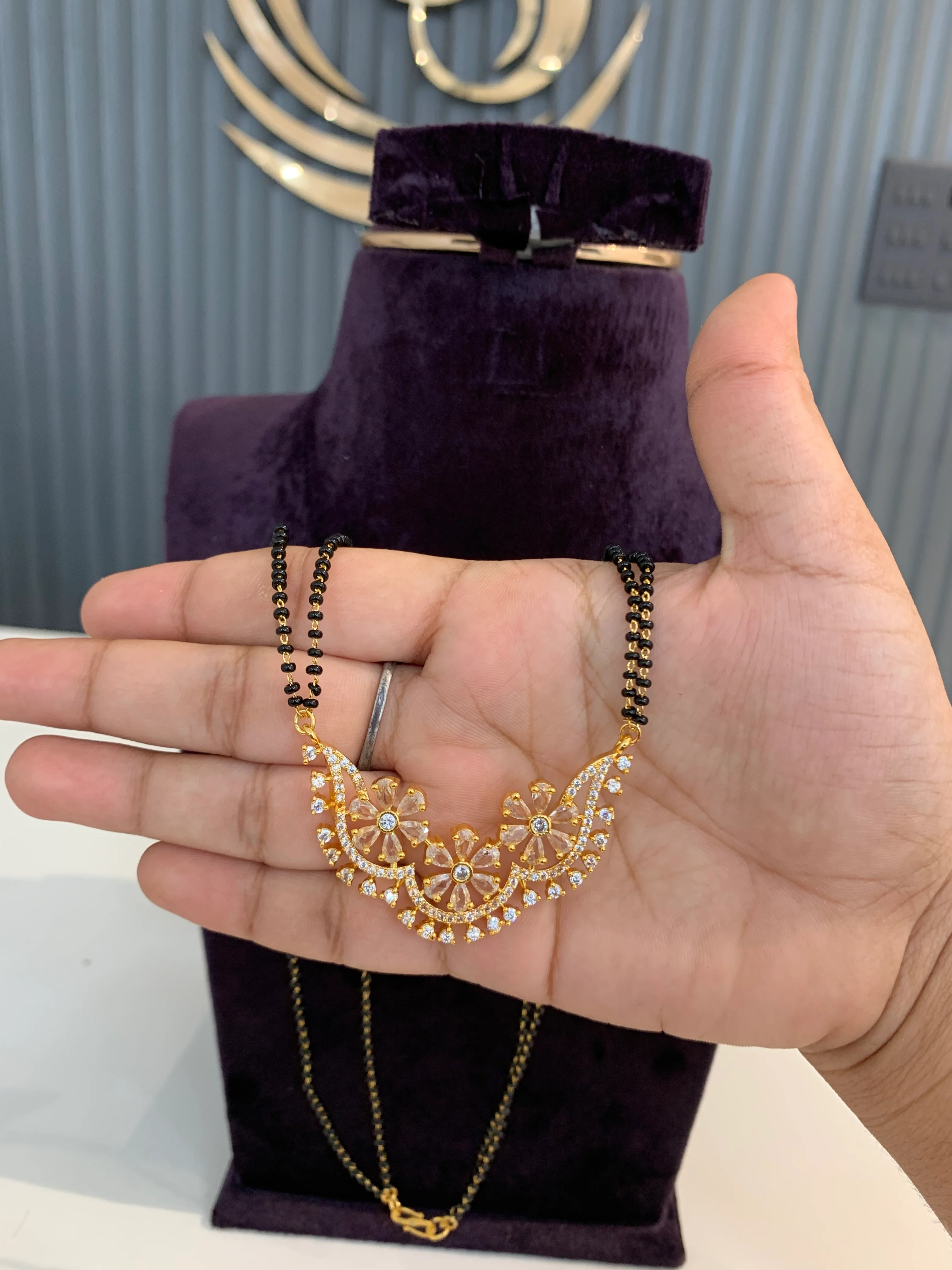 Beautiful black beads with 2 line - Image 2