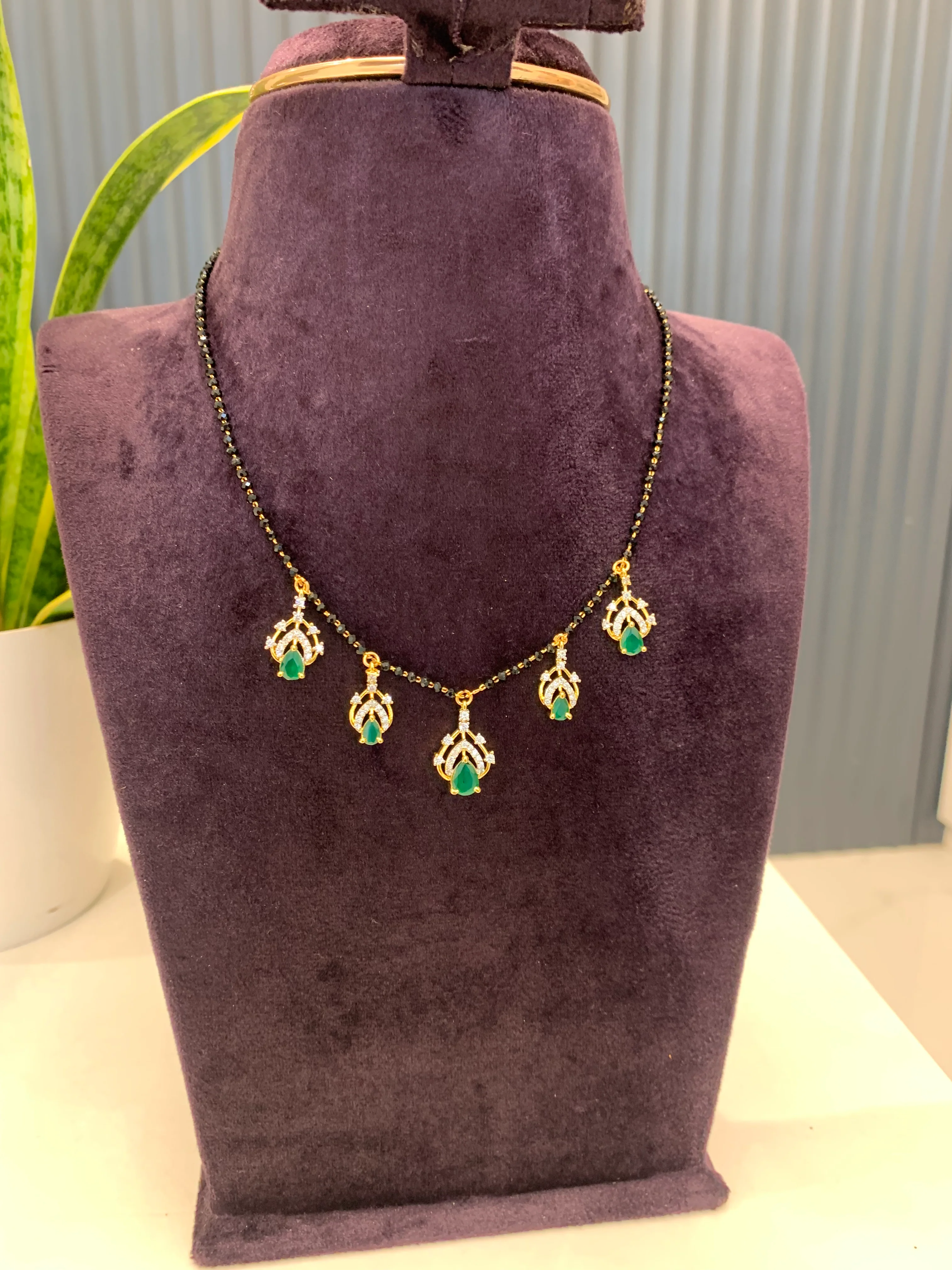 Beautiful GJ drops  Black beads with Earstuds - Image 3