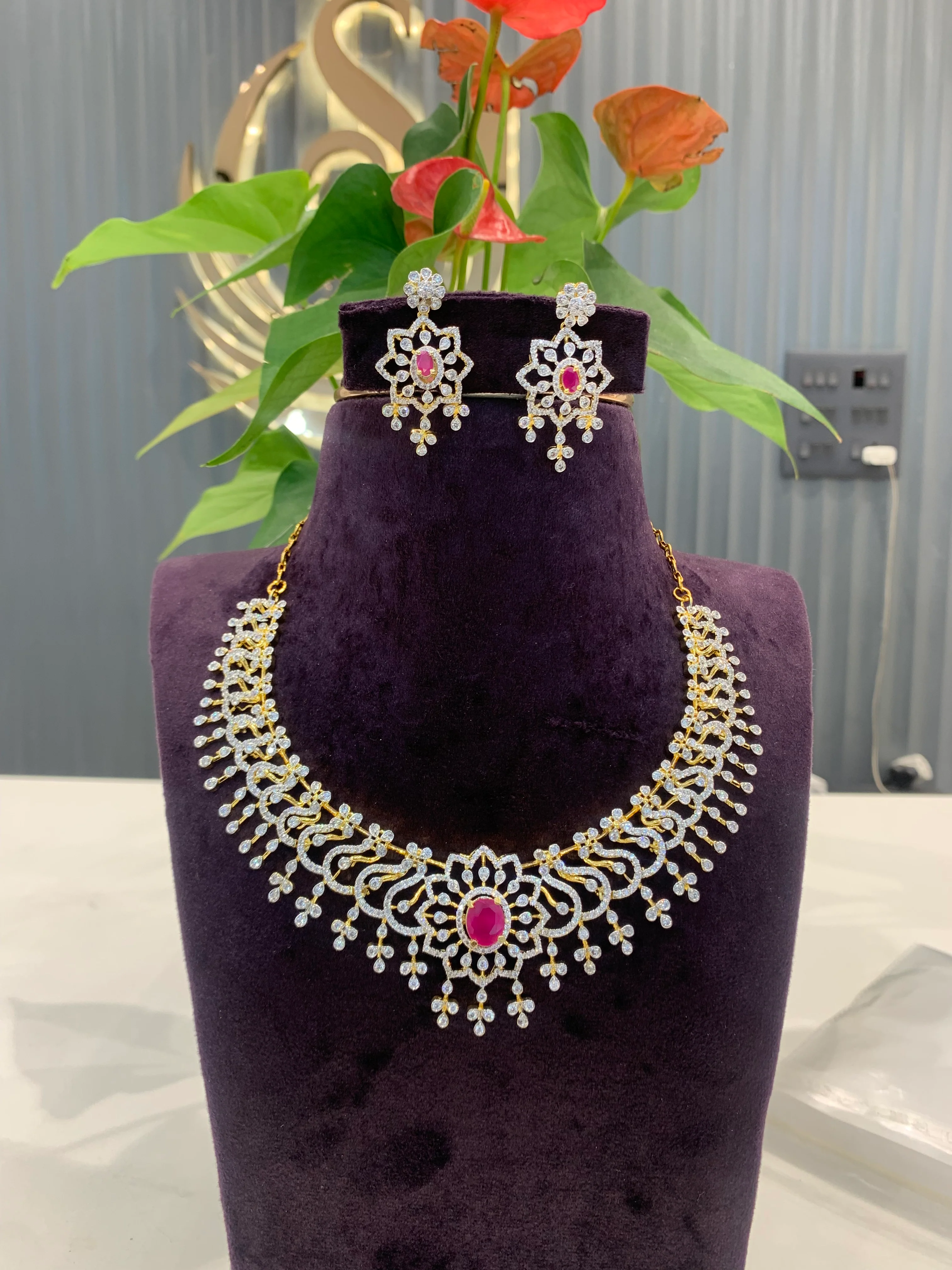 Beautiful GJ polish changeable stone  neckset set - Image 2