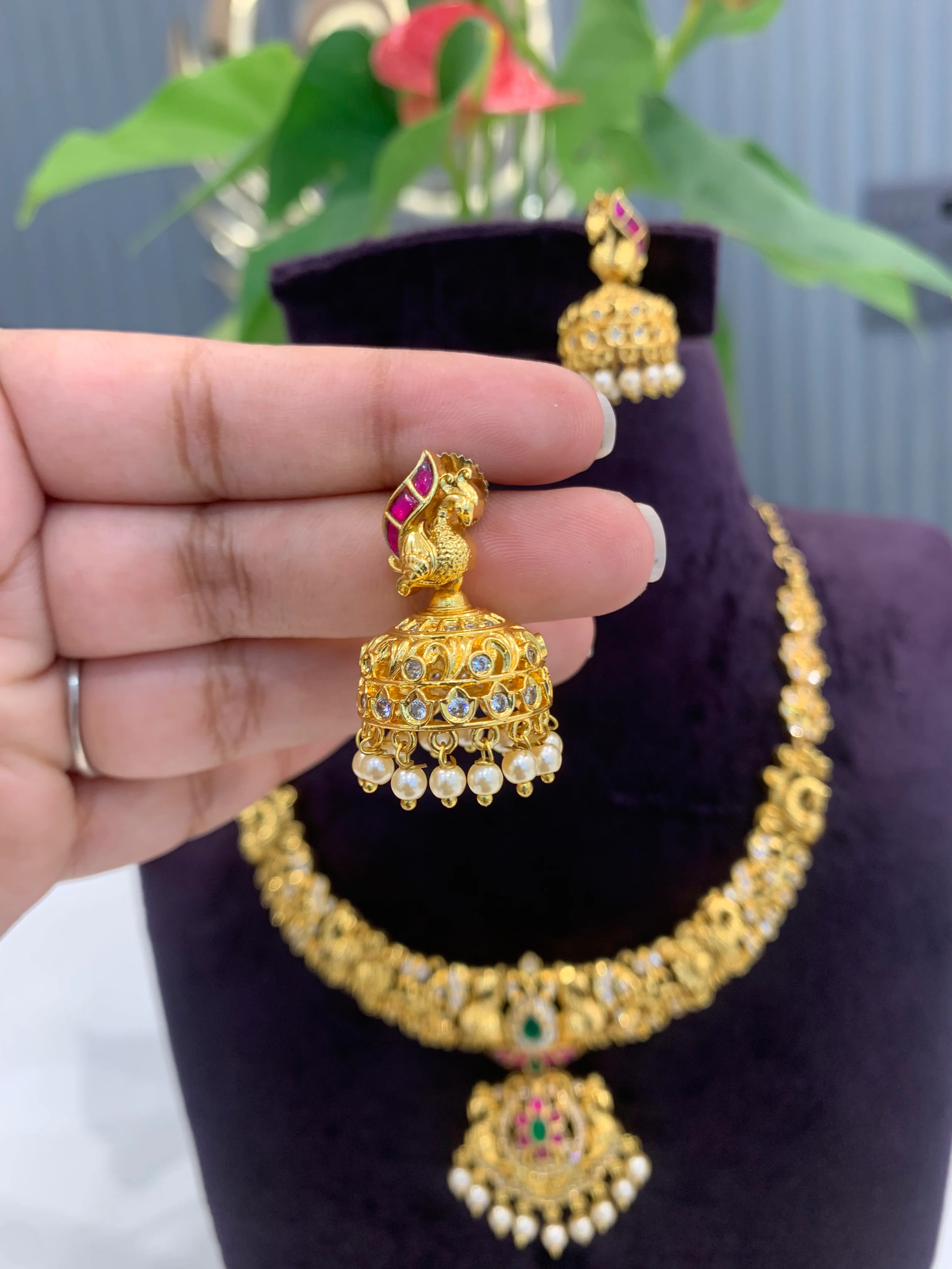 Beautiful jadav stone necklace - Image 2