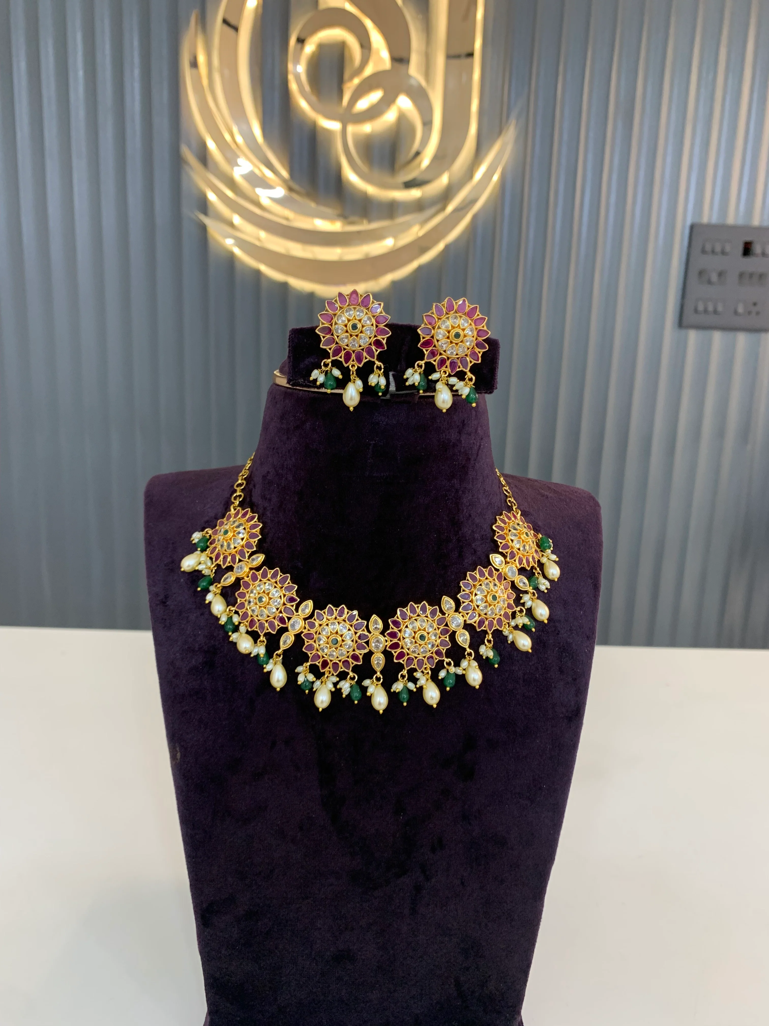 Beautiful kempu stone necklace - Image 2
