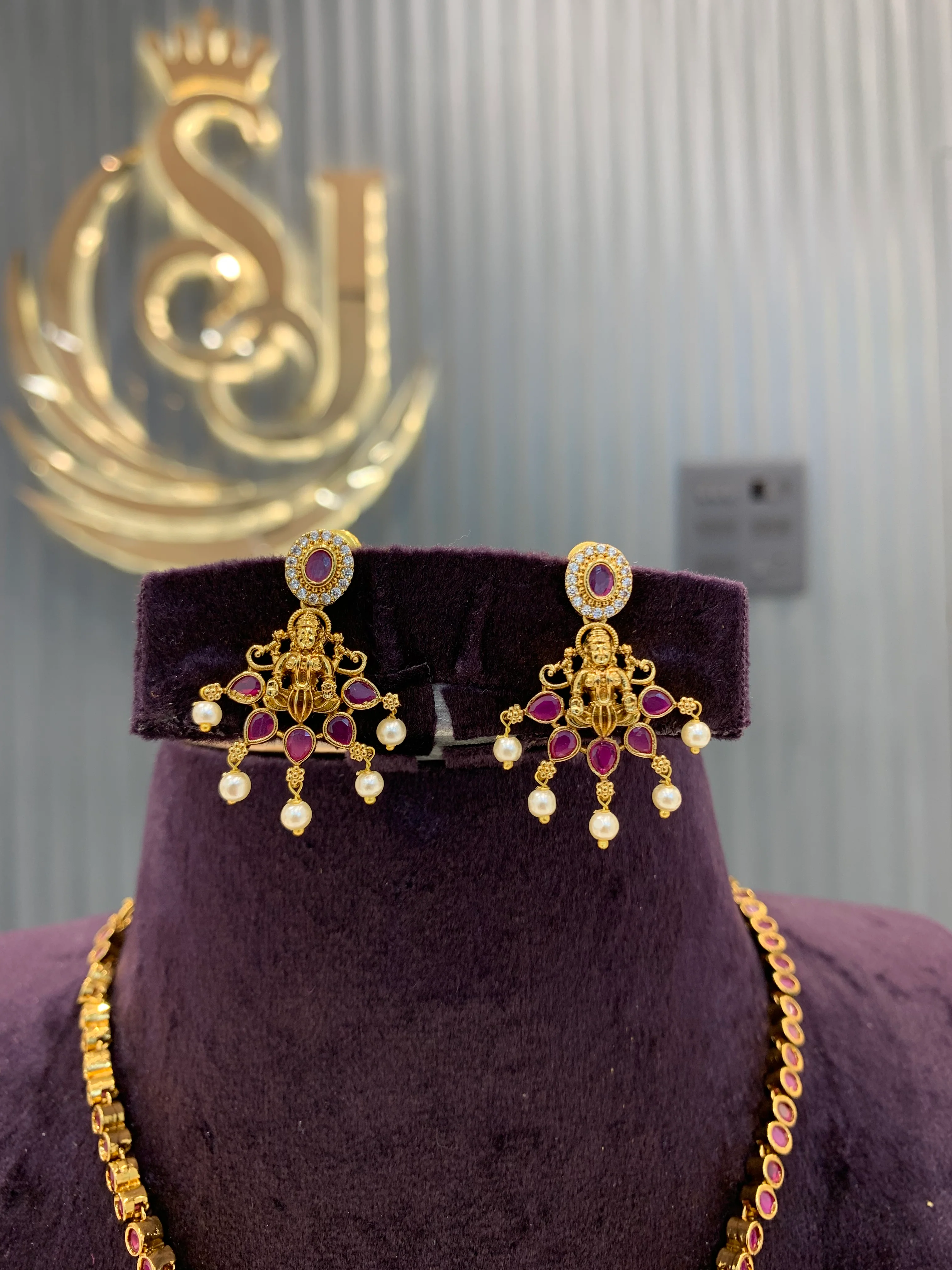 Beautiful kempu stone necklace - Image 2