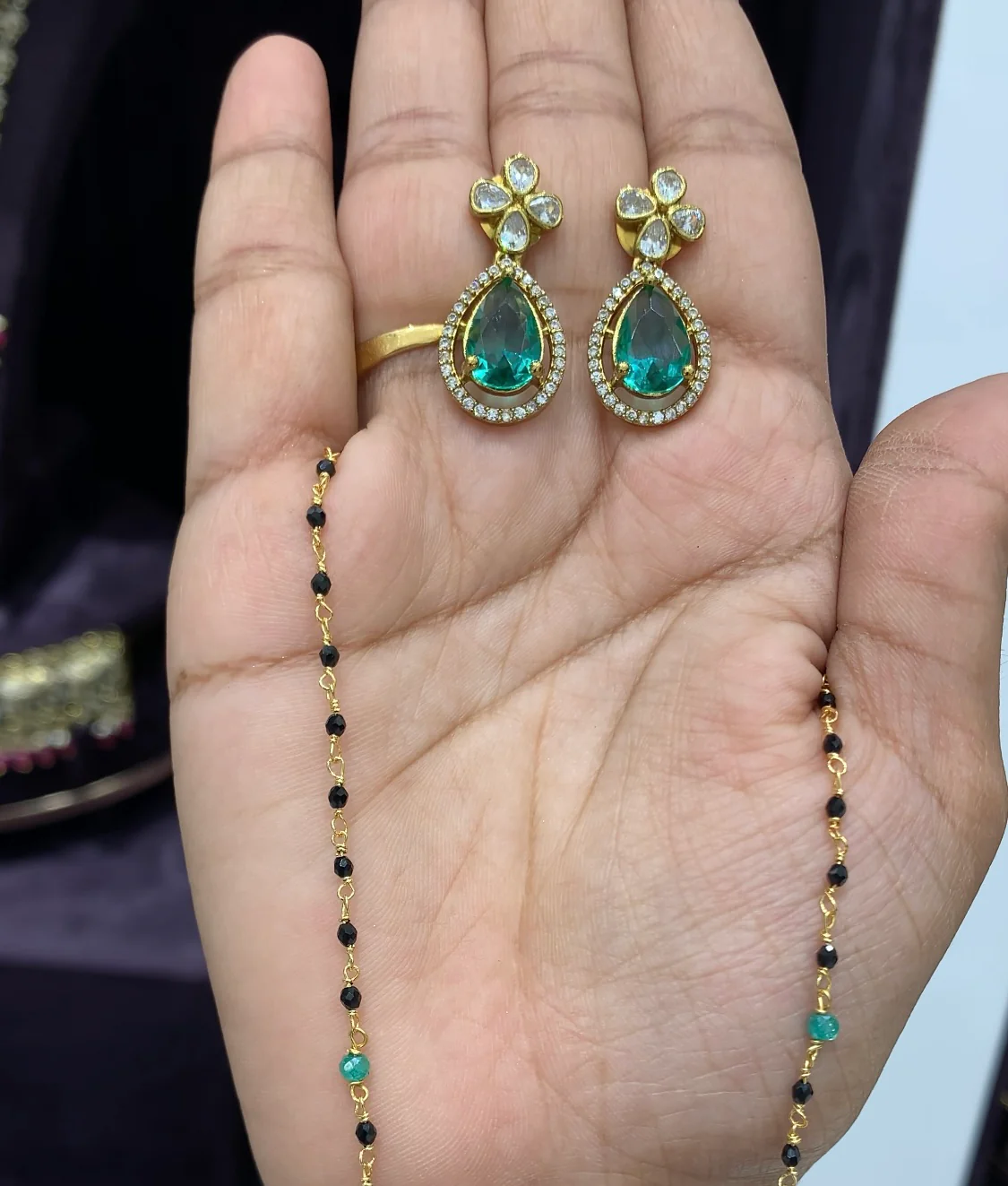 Beautiful Locket set with Black beads - Image 3