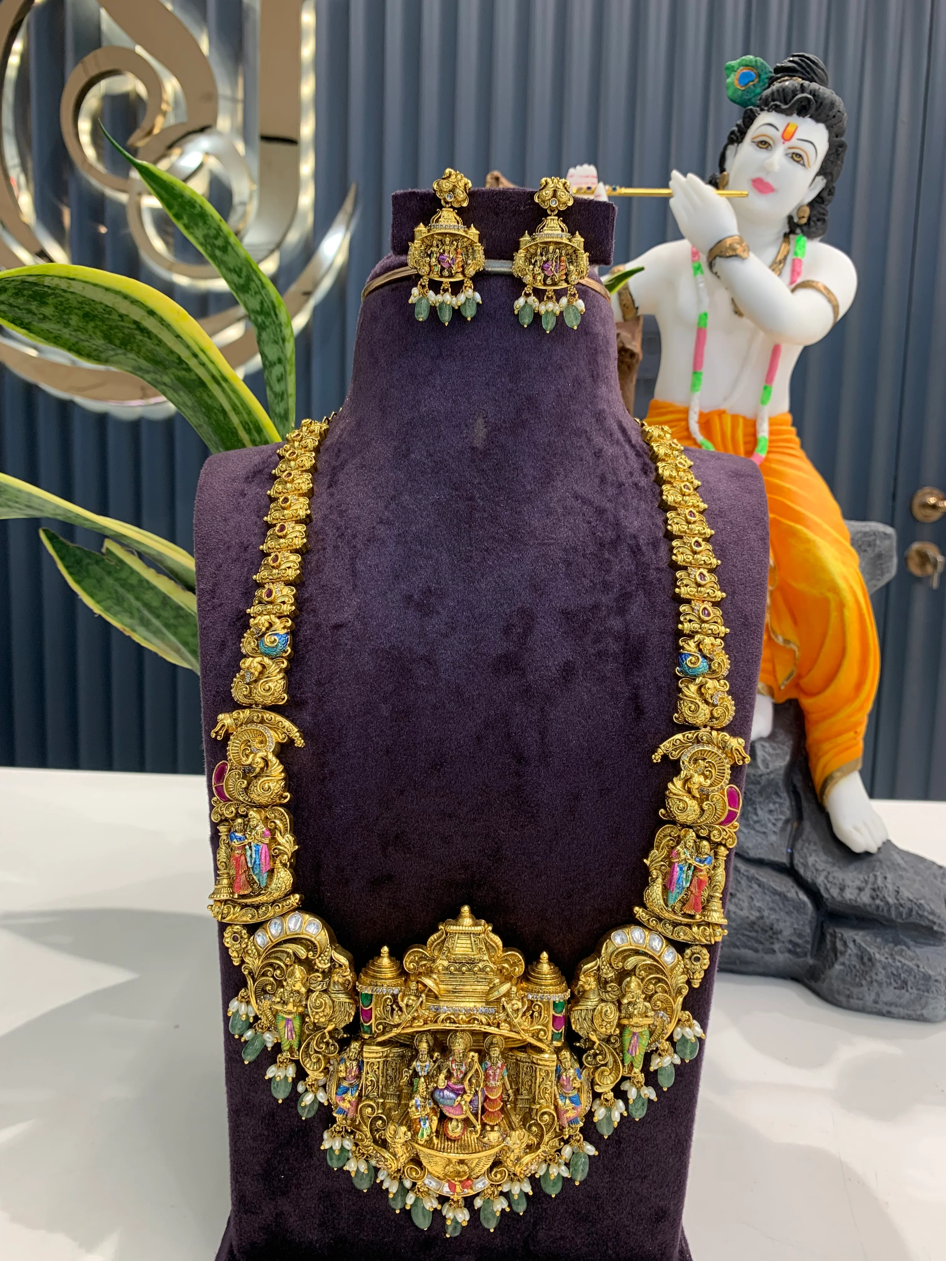 Beautiful meenakari long haram - Image 3