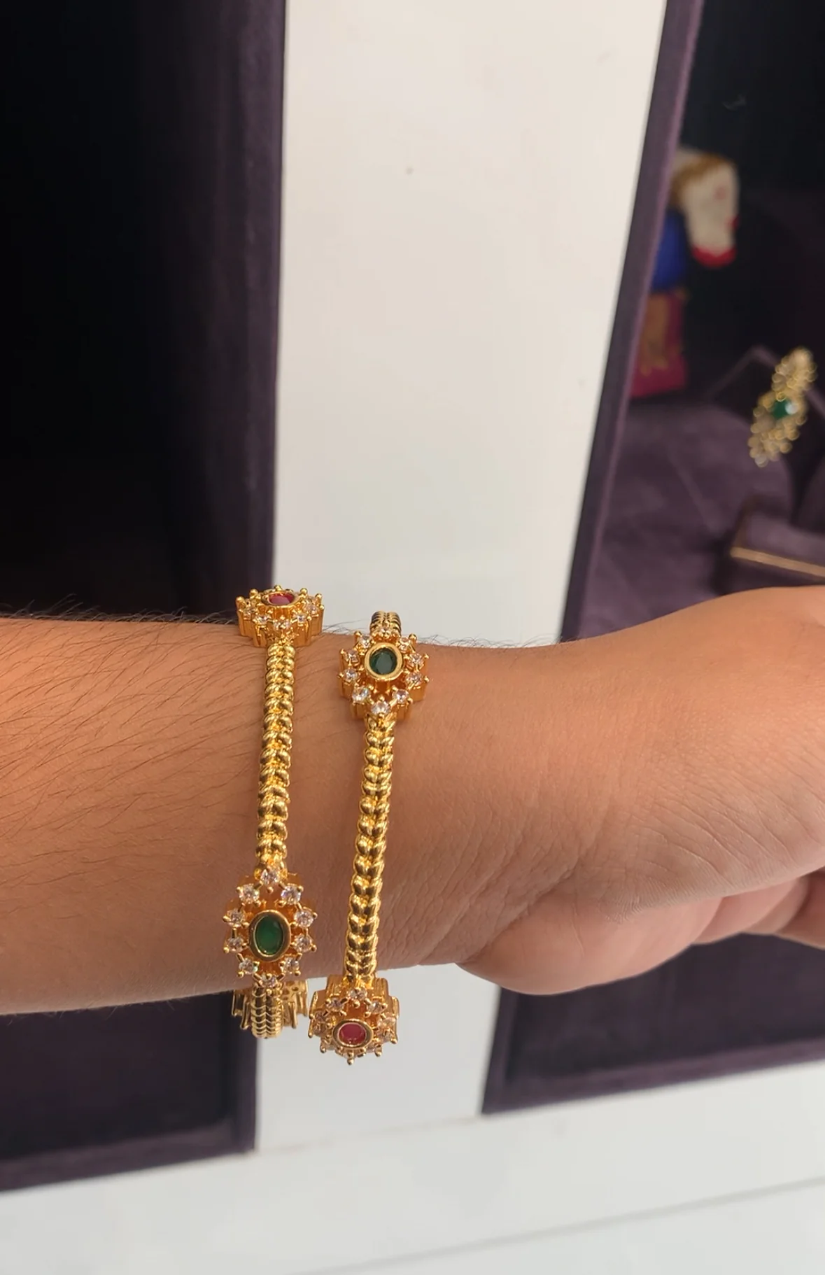 Beautiful multi stone bangles - Image 2