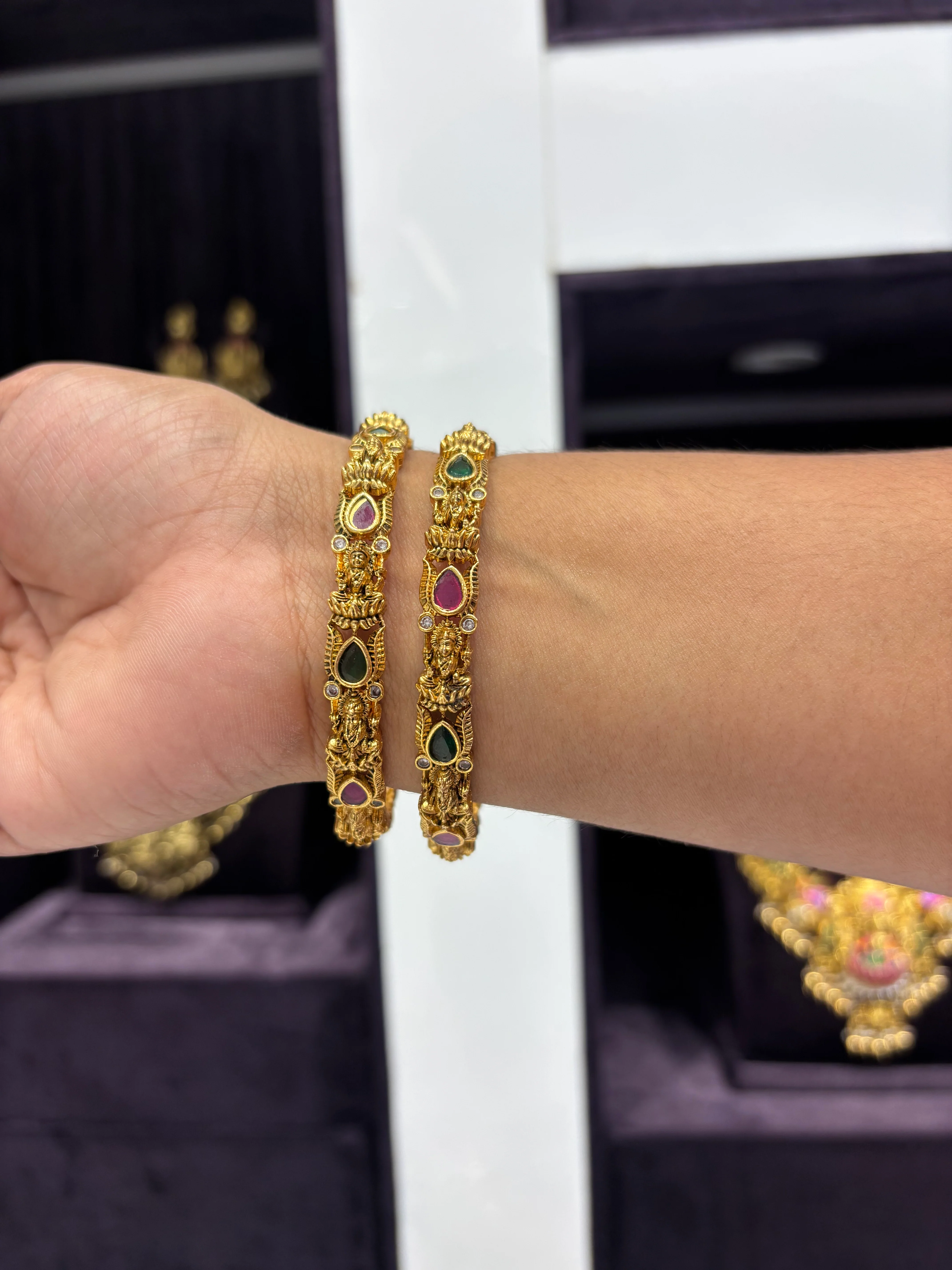 Beautiful Nakshi Multi stone Bangles