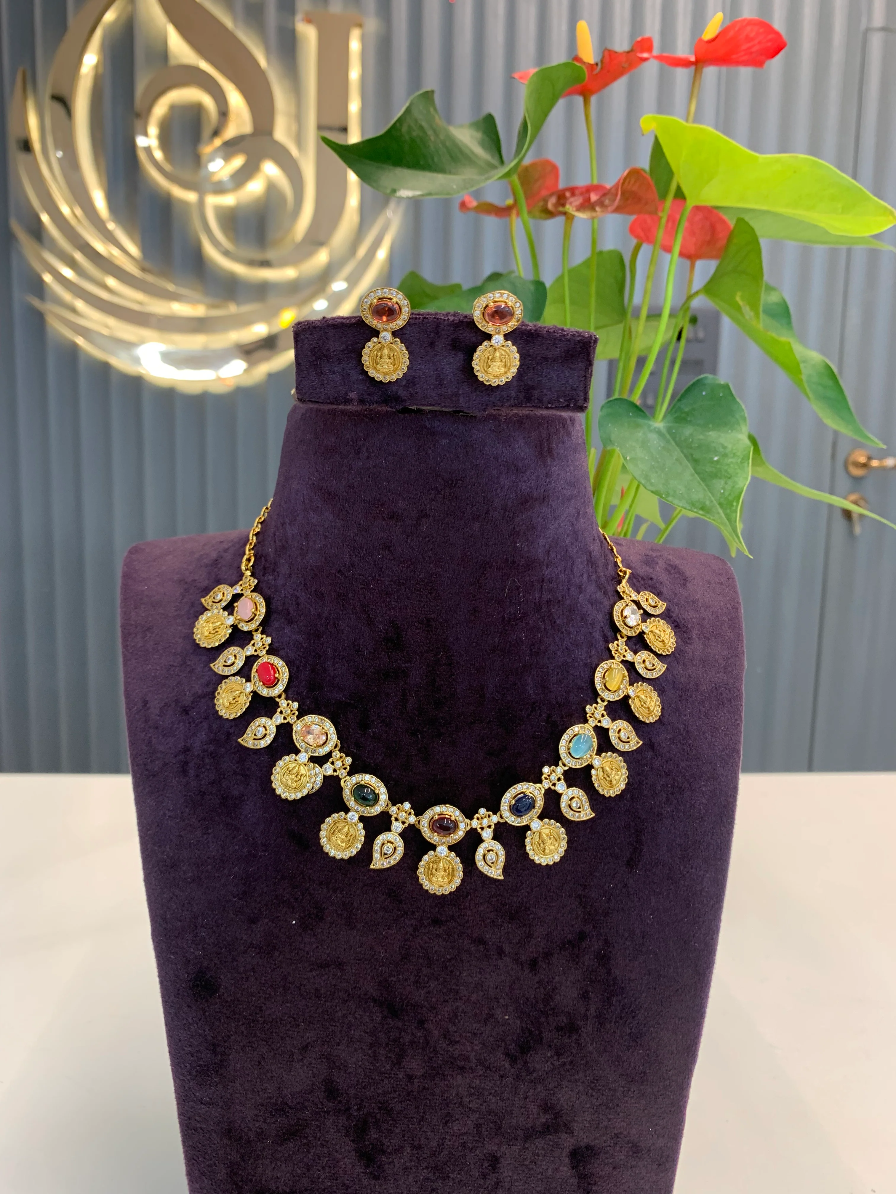 Beautiful navarathna necklace