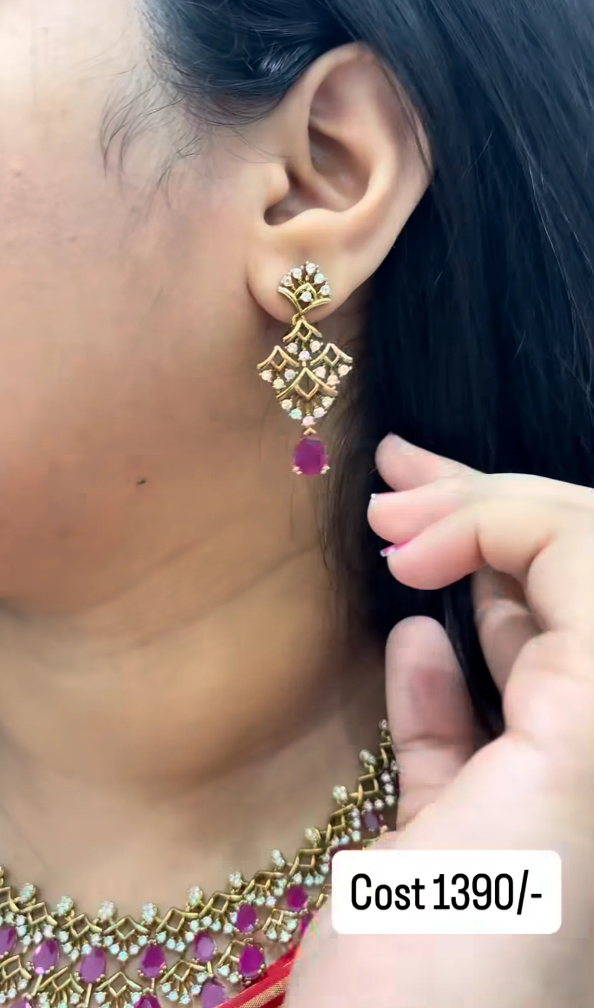 Beautiful ruby stone necklace - Image 2