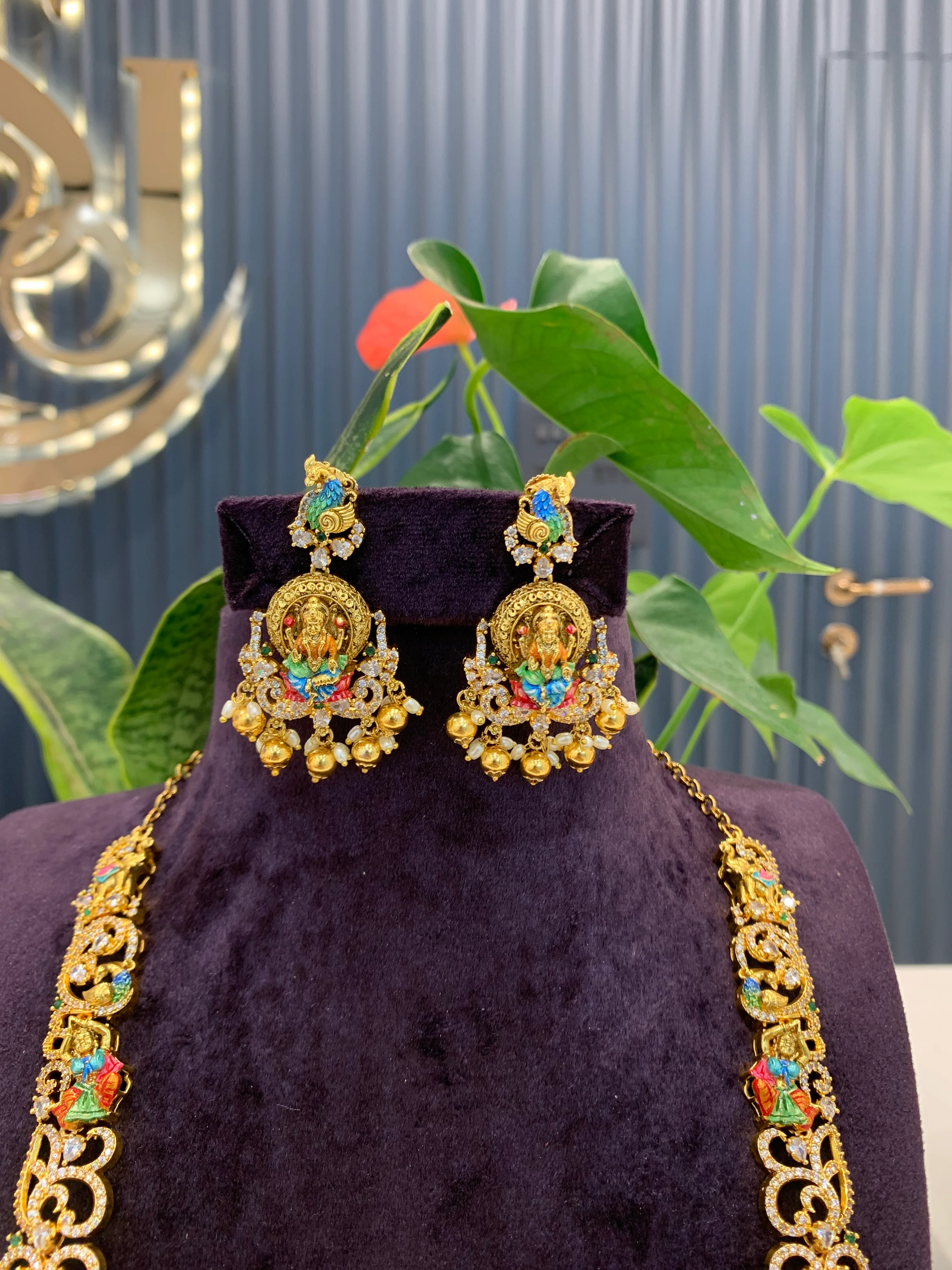 Beautiful traditional meenakari long haram - Image 2