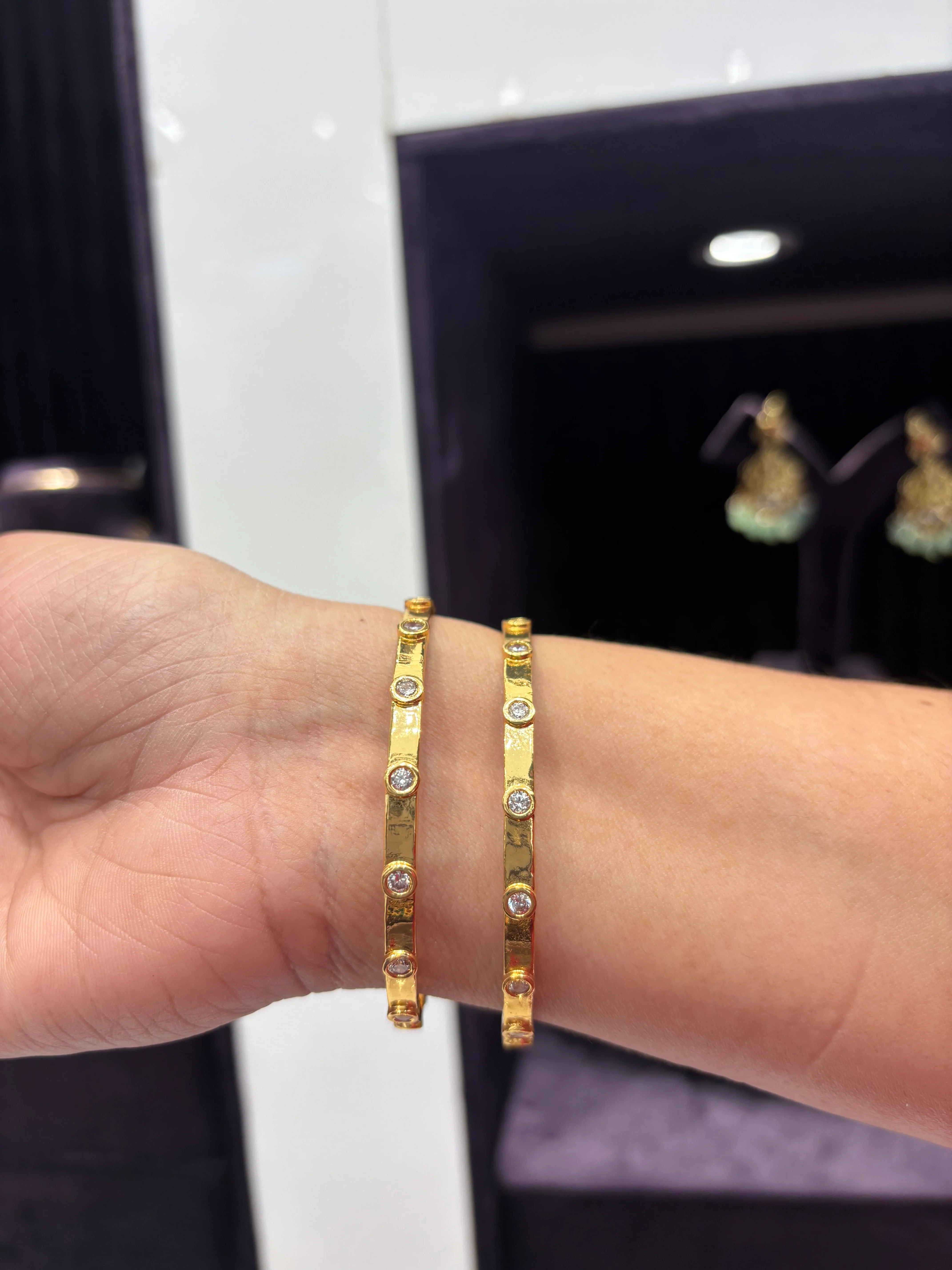 CZ White Stone Bangles