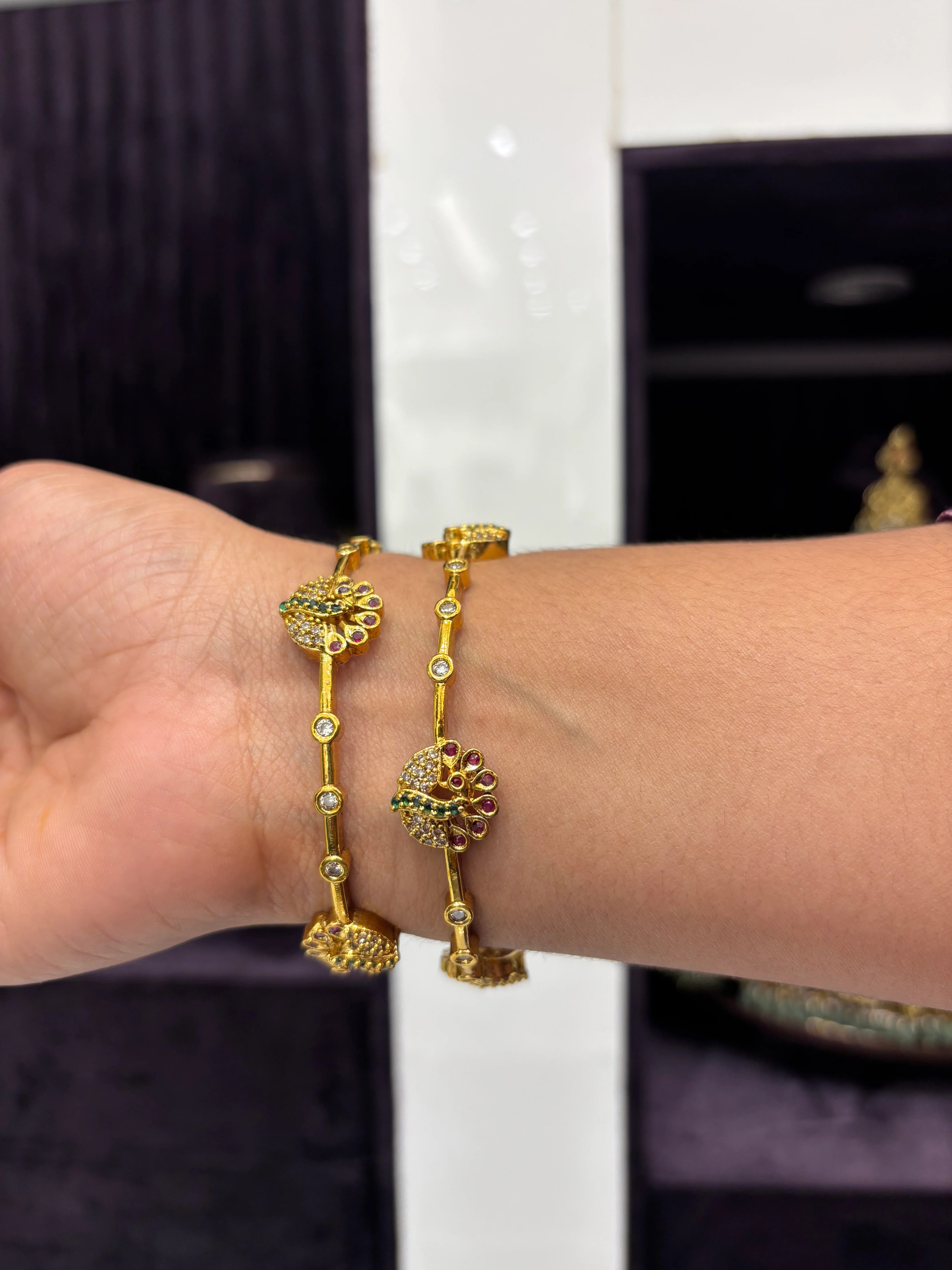 Nakshi peacock bangles