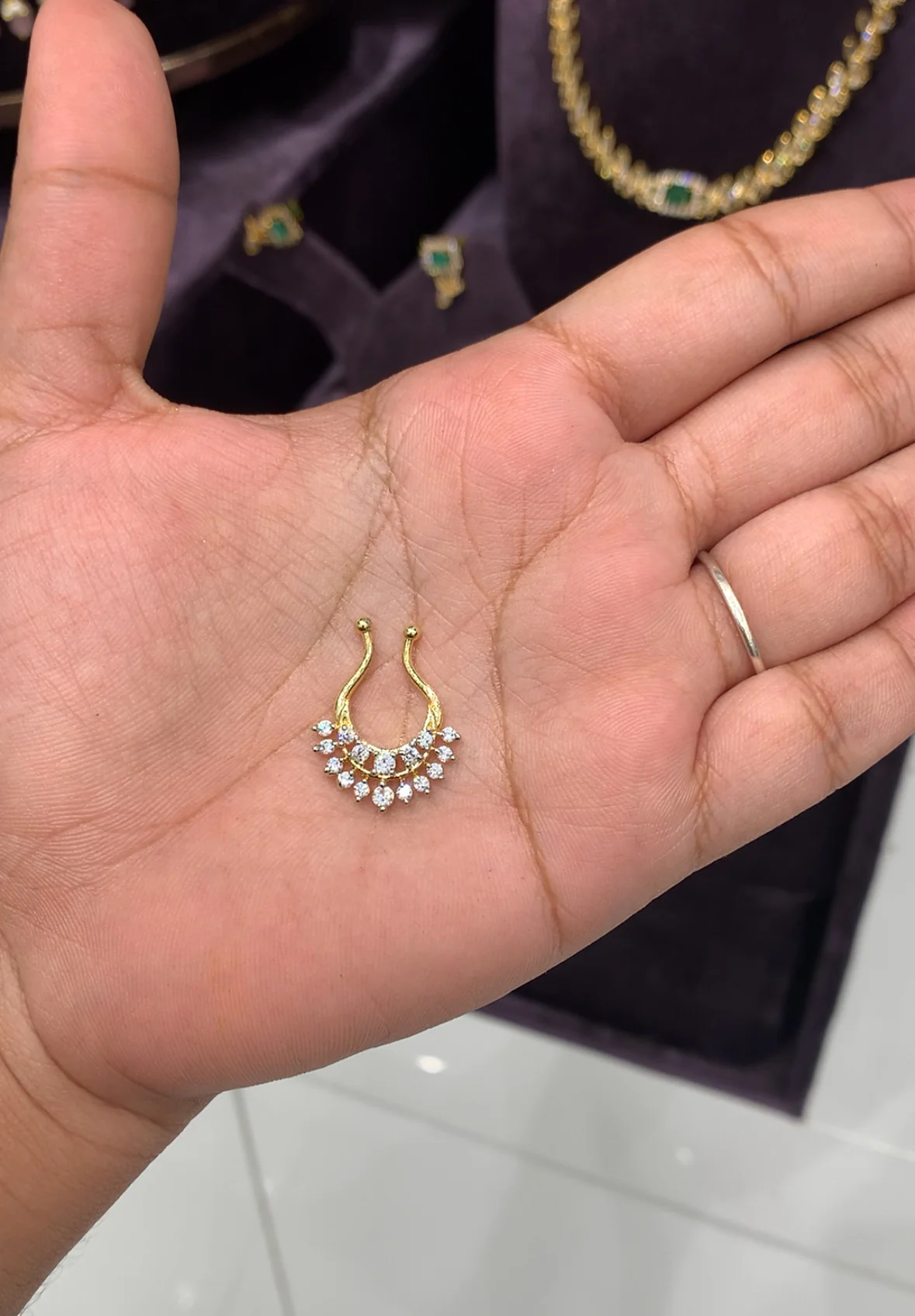 Trendy spectrum nose pin diamond replica - Image 3